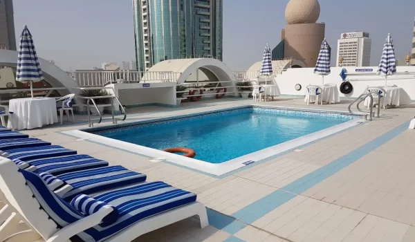 Roof top pool at Al Khaleej palace hotel